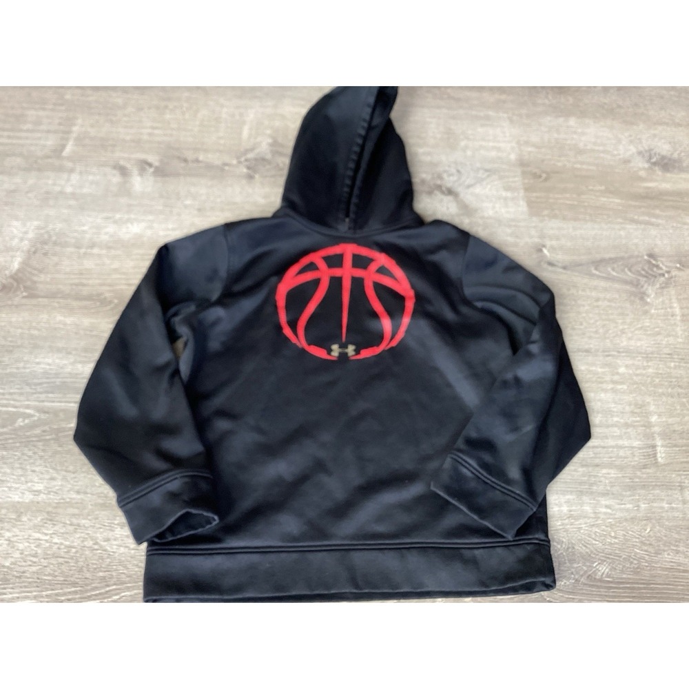 Under Armour Hooded Sweatshirt Hoodie Youth Boys Medium Black Basketball
